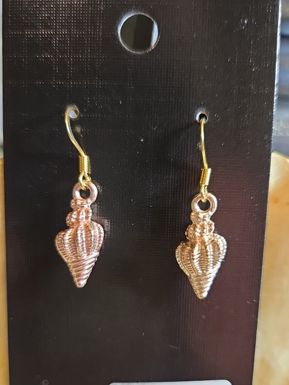 Gold And Pale Pink Shell Drop Earrings - Women Jewelry